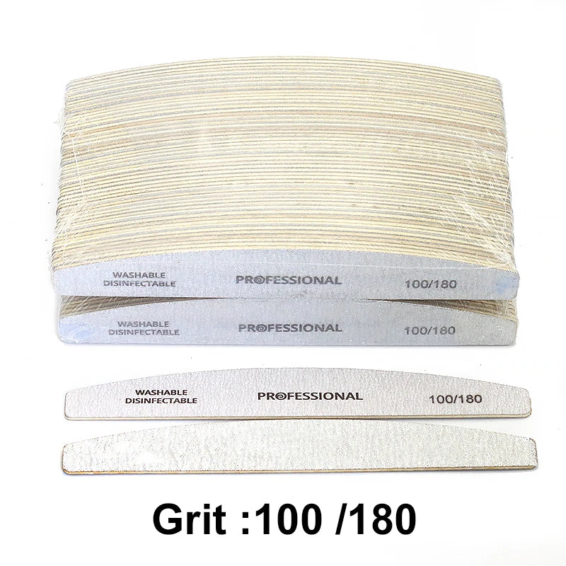 Professional Wooden Nail Files 50/100Pcs | 100/180 & 180/240 Grit