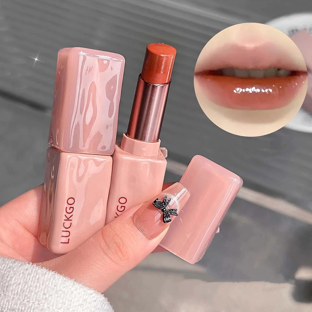 Rose Mirror Jelly Lipstick – Nude Moisturizing Lip Tint & Gloss