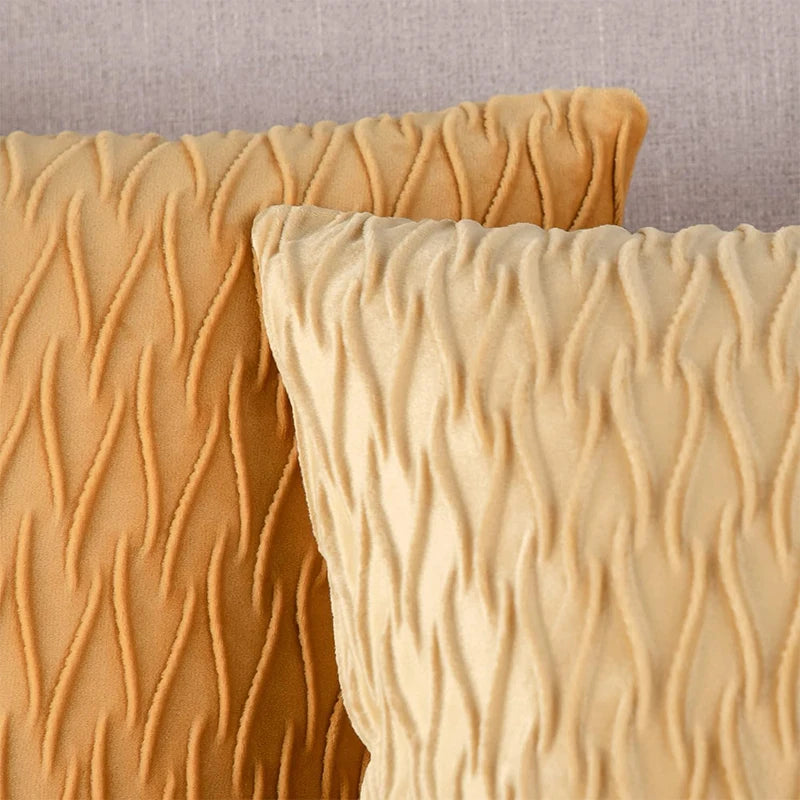 Super Soft Velvet Throw Pillow Cover 45x45cm | Striped Luxury
