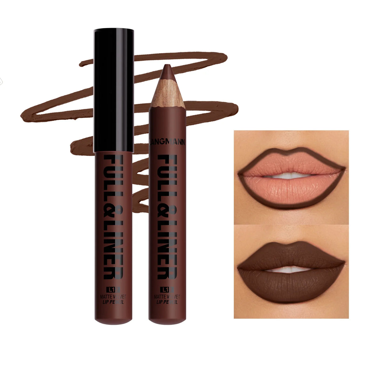 Wooden Matte Lip Liner Pencil – 12 Velvet Nude Shades