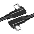 Hannord 90° USB-C Cable USB3.2 Gen2 20Gbps 100W PD 4K VR Link USB-C Data Cable PRIMED Black PVC 1.5m