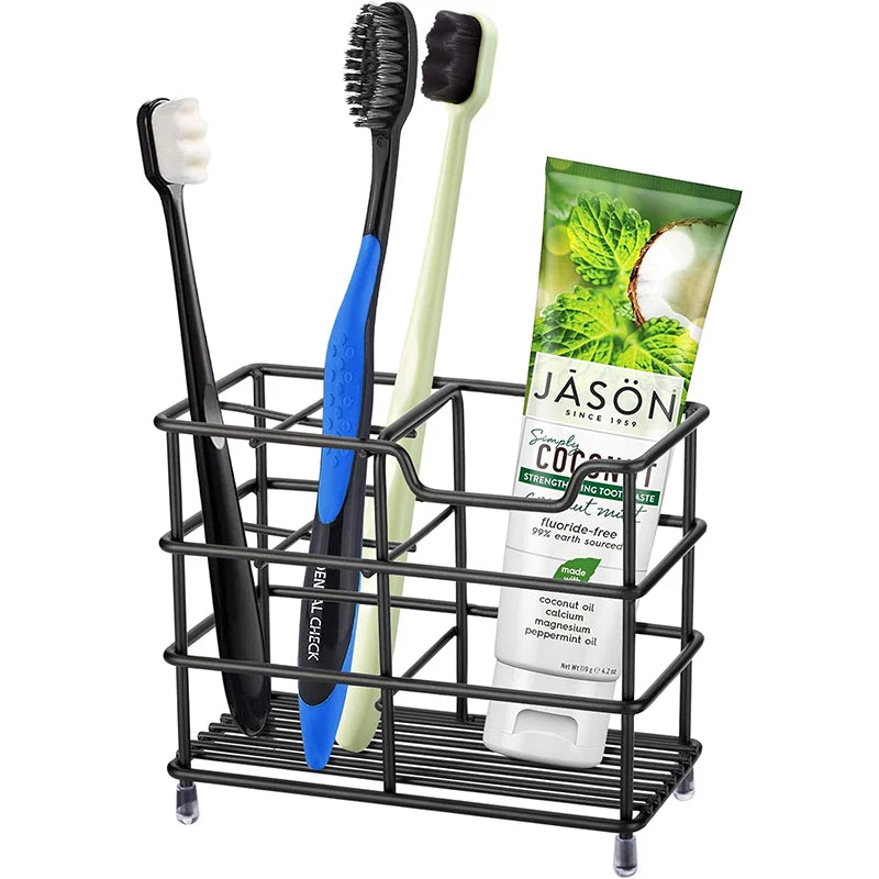 Stainless Steel Toothbrush & Toothpaste Holder Organizer