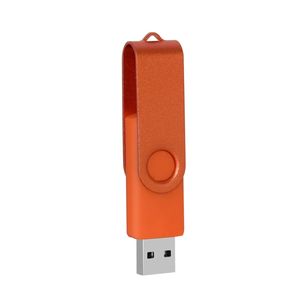 Metal USB Flash Drive 4GB–128GB Waterproof Plug & Play Pen Drive USB Flash Drive PRIMED 4GB Orange-A