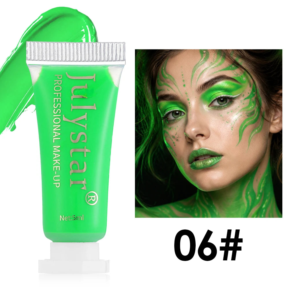 Halloween UV Face & Body Paint Cream – Waterproof Fluorescent Face & Body Paint PRIMED 06 Green 5ml