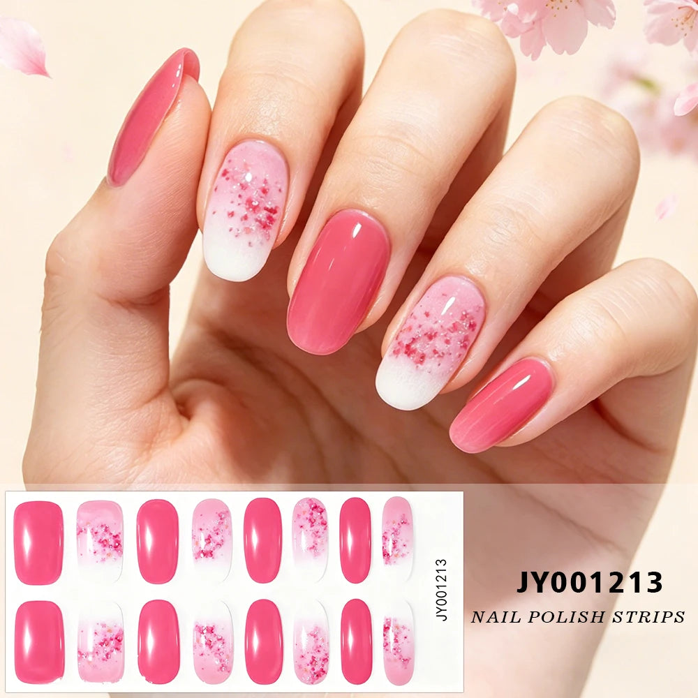 Spring Daisy Nail Stickers 16 Tips | Full Cover Glitter Decals