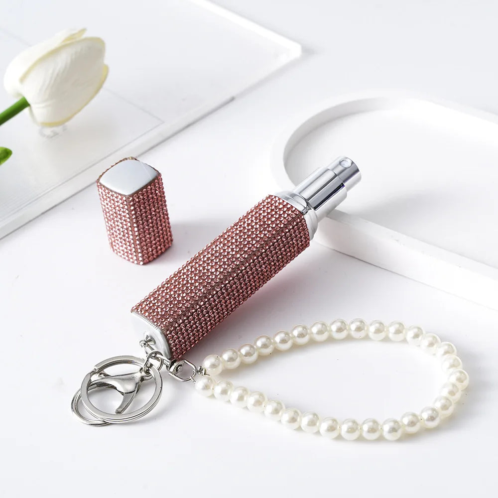 Rhinestone Bling Travel Perfume Spray Bottle | Keychain Size