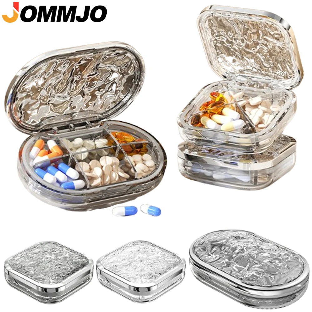 Travel Pill Organizer – 4-Compartment Watertight Portable Case