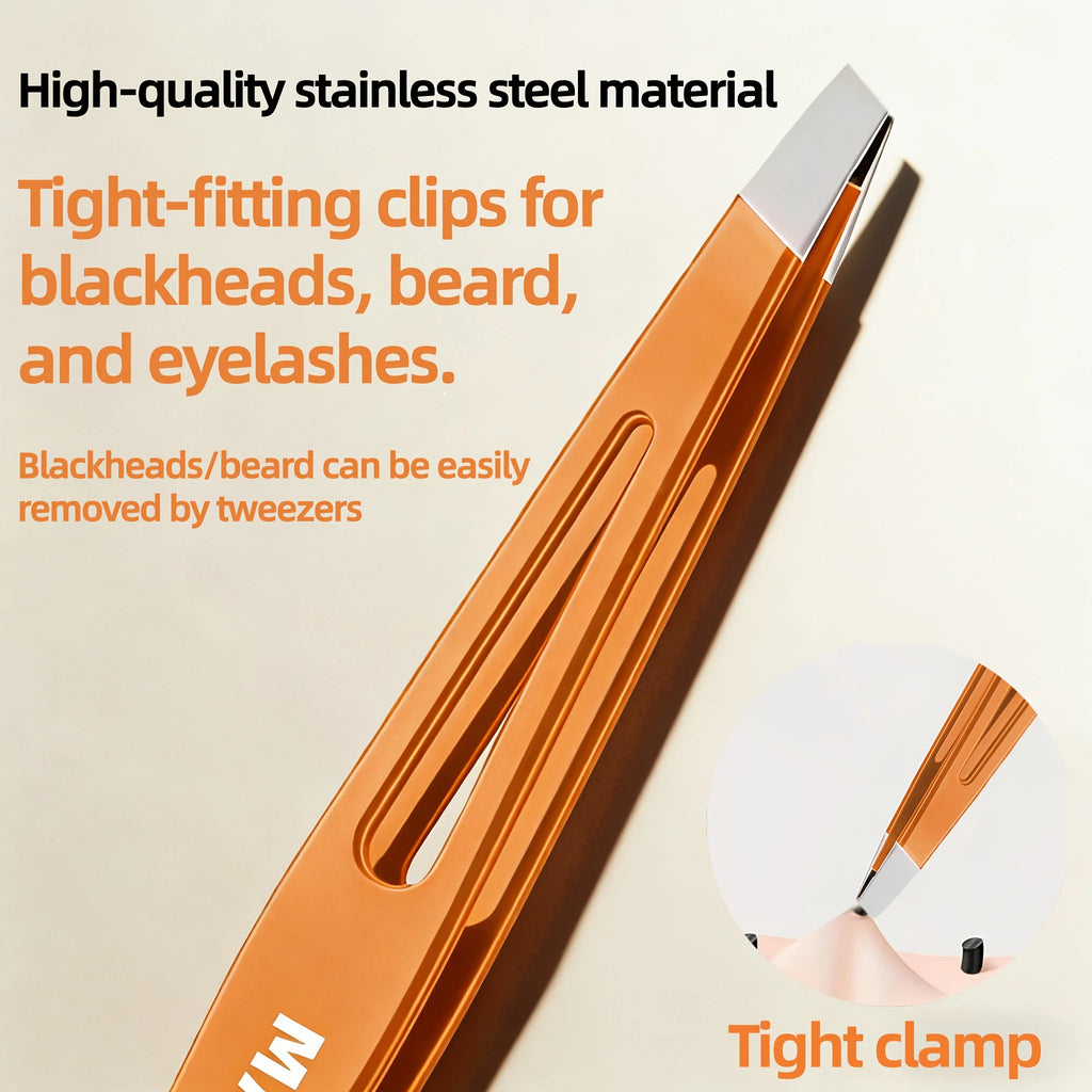 Stainless Steel Slant Tip Eyebrow Tweezers | Precision Grooming