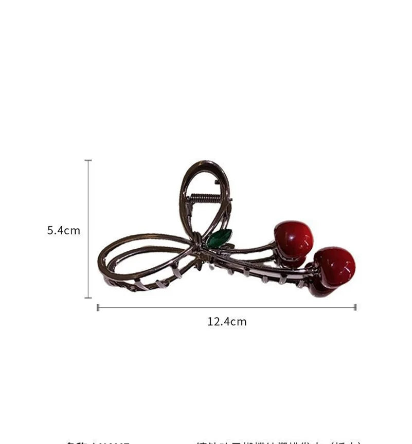 Large Cherry Metal Hair Claw Clip – Rhinestone Shark Clip Hair Claw Clip PRIMED