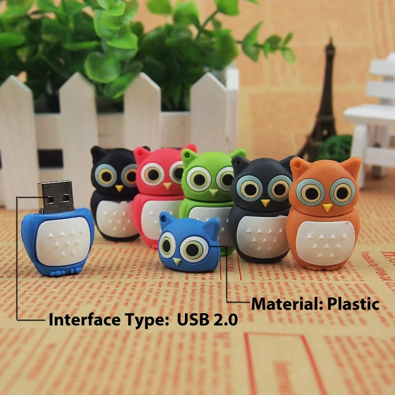 Cute Animal USB Flash Drive 2.0 – Cat Owl Penguin Frog 8–64GB USB Flash Drive PRIMED