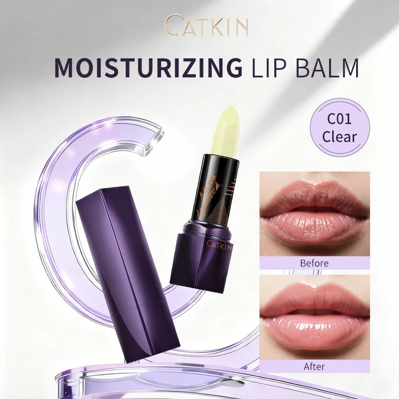 CATKIN Moisturizing Lip Balm C01 – High-Gloss & Hydrating Moisturizing Lip Balm PRIMED C01 Clear