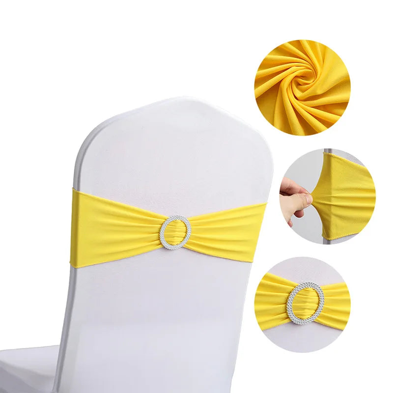 10 Pcs Spandex Chair Sashes with Buckle Slider | Wedding Décor