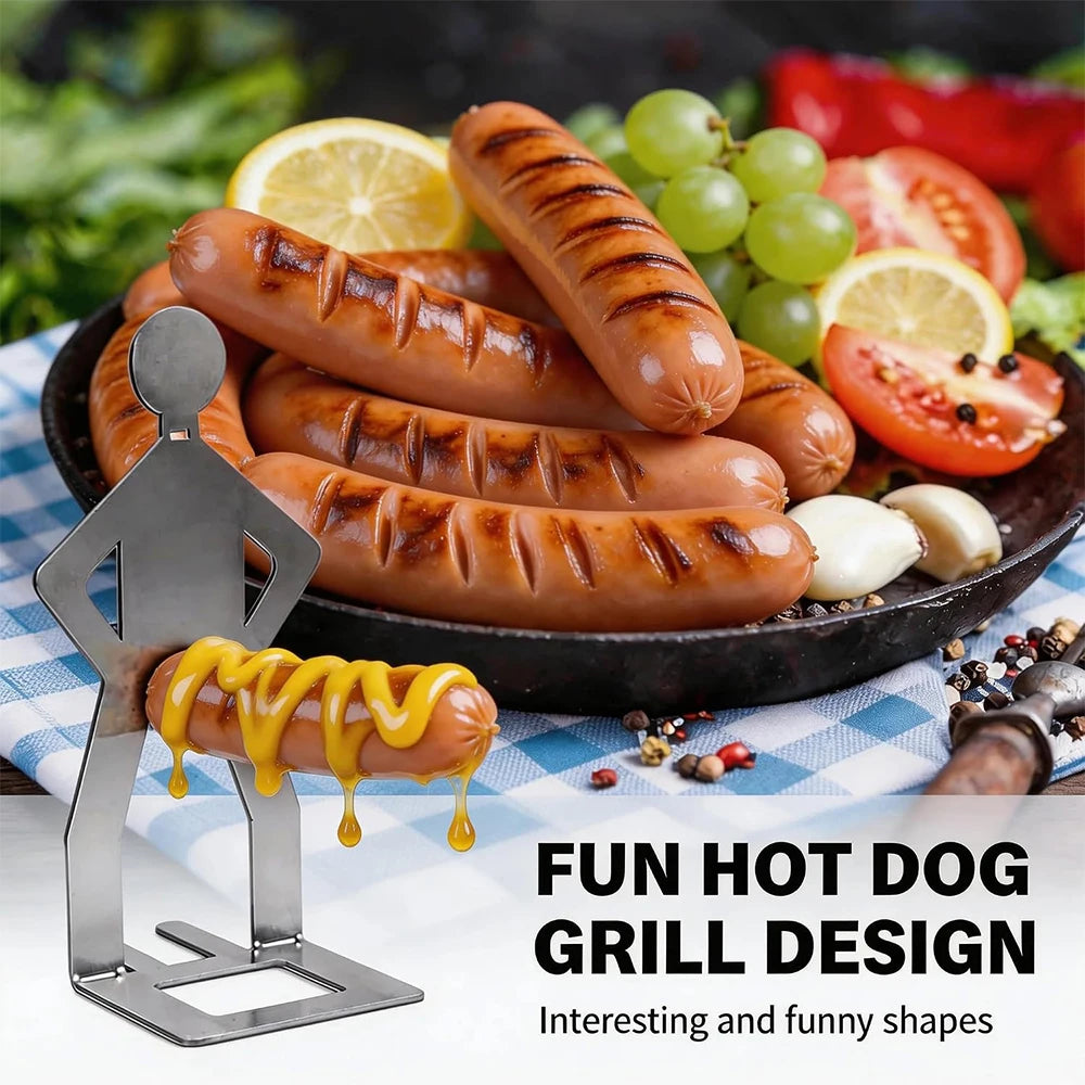 Stainless Steel Hot Dog & Sausage BBQ Holder Rack – Reusable BBQ Sausage Holder PRIMED