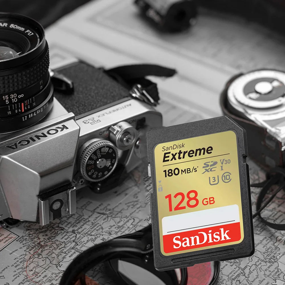 SanDisk Extreme SD Card 4K UHD 32GB–256GB C10 U3 V30 SD Memory Card PRIMED
