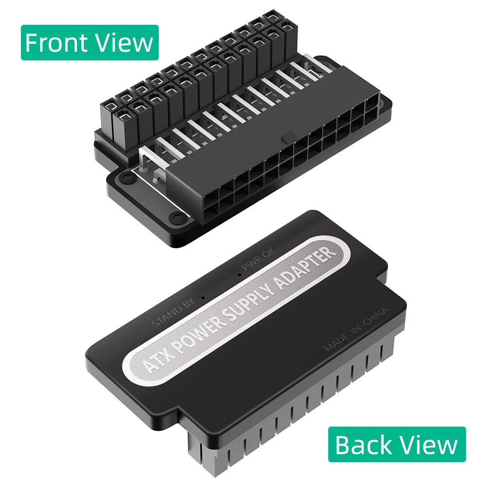 TISHRIC ATX 24-Pin 90° Motherboard Power Adapter | Desktop PC PC Power Adapter PRIMED