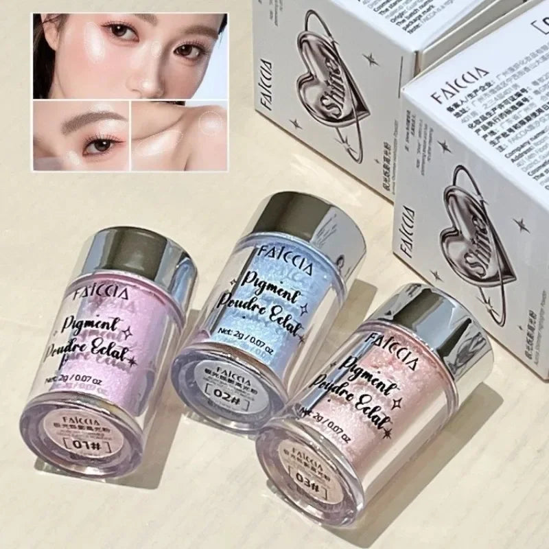Aurora Peach Shimmer Loose Highlighter Powder – Face & Body Glow Shimmer Highlighter Powder PRIMED
