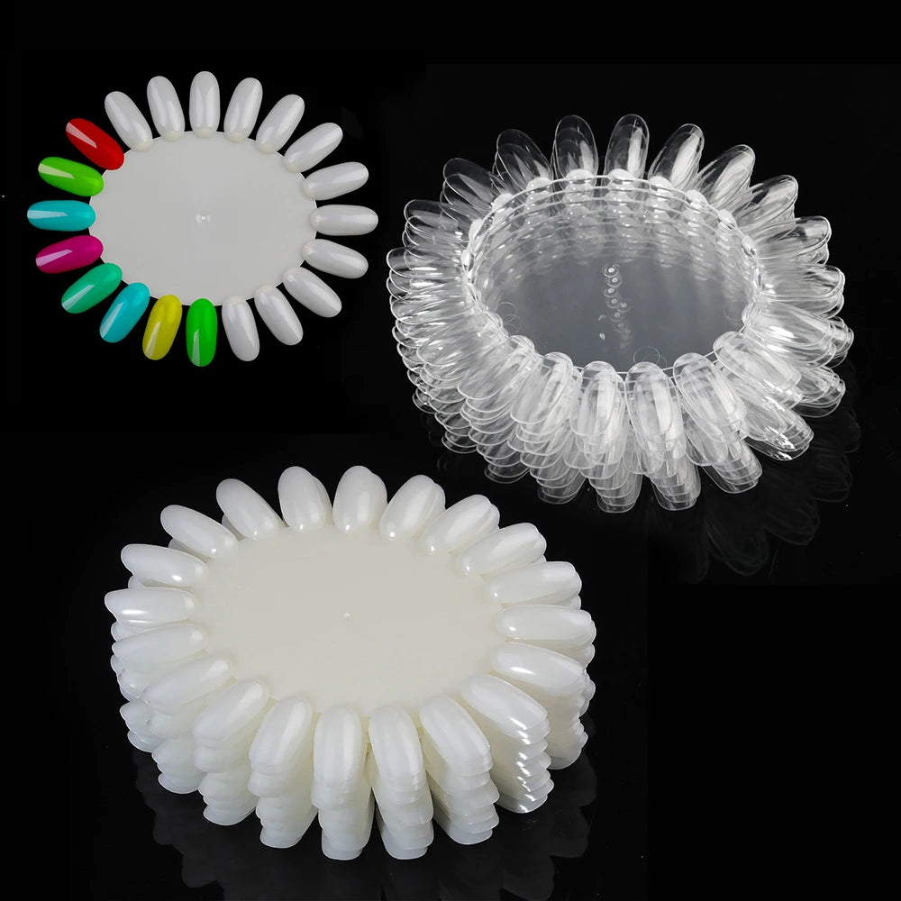 Nail Color Display Board & Practice Wheel – 20 Acrylic Tips Nail Display Board PRIMED