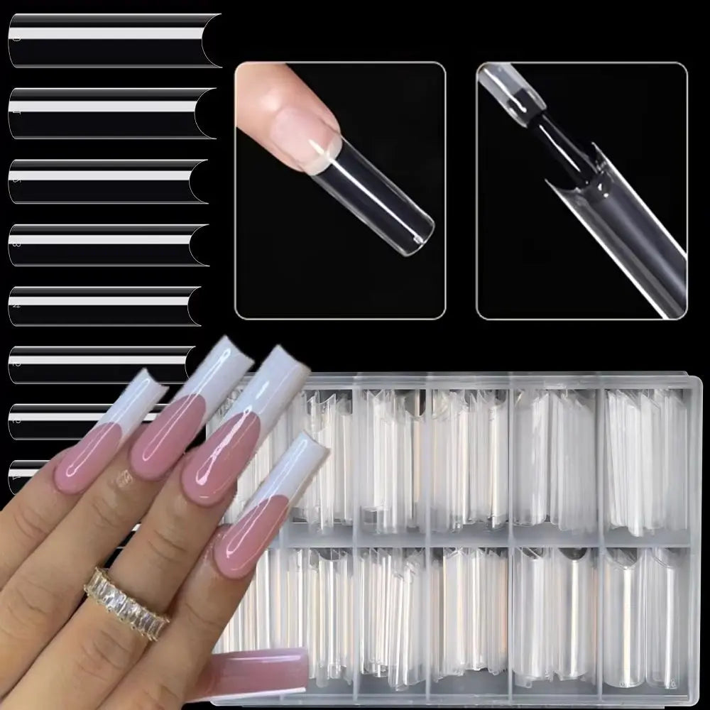 244Pcs Square Extension False Nail Tips – Ultra-Thin Seamless