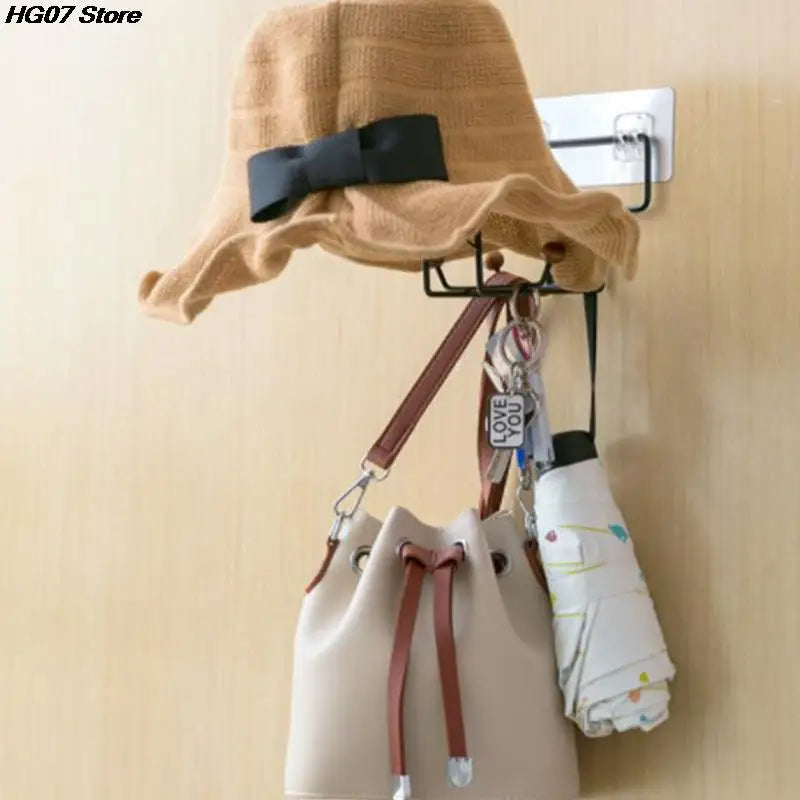 Wall-Mounted Helmet & Hat Holder – 4-Hook Storage Rack Wall Storage Rack PRIMED