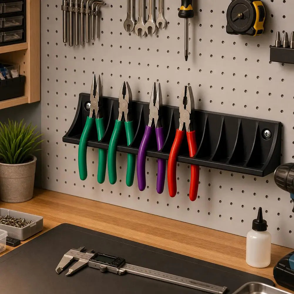 Wall Mount 8-Slot Plier Holder | Garage Tool Rack Organizer