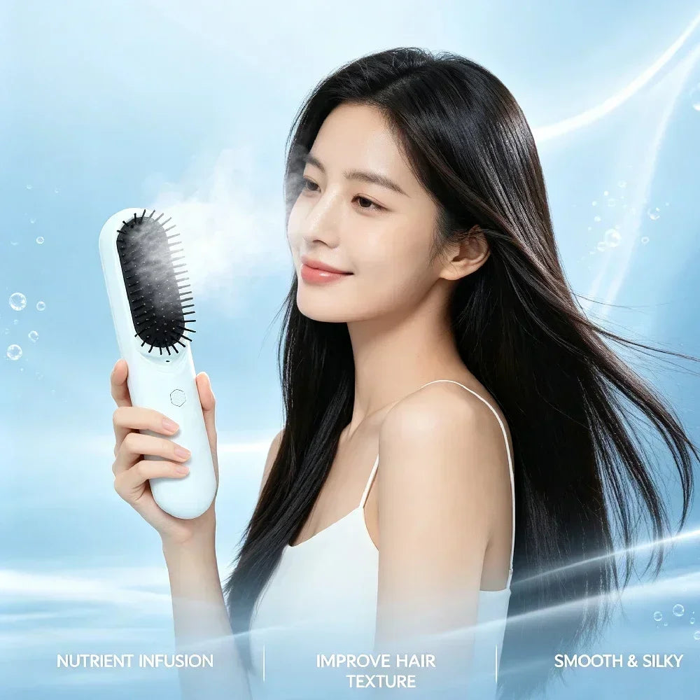 Steam Mist Hair Straightening Brush | Scalp Massage Detangler Electric Hair Brush PRIMED