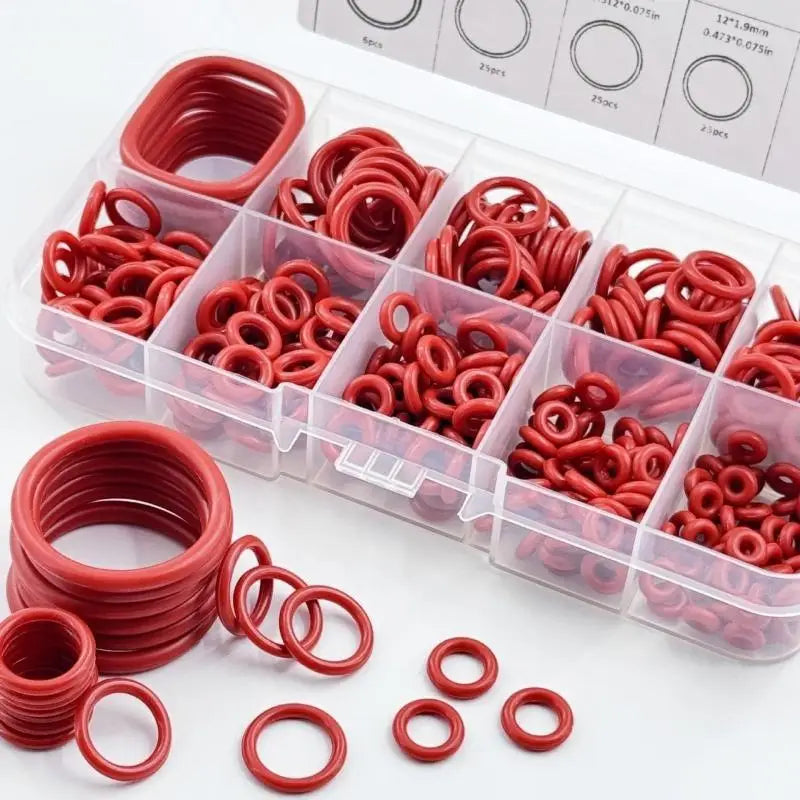 351-Pc Silicone O-Ring Set – 10 Sizes, Oil & Heat Resistant