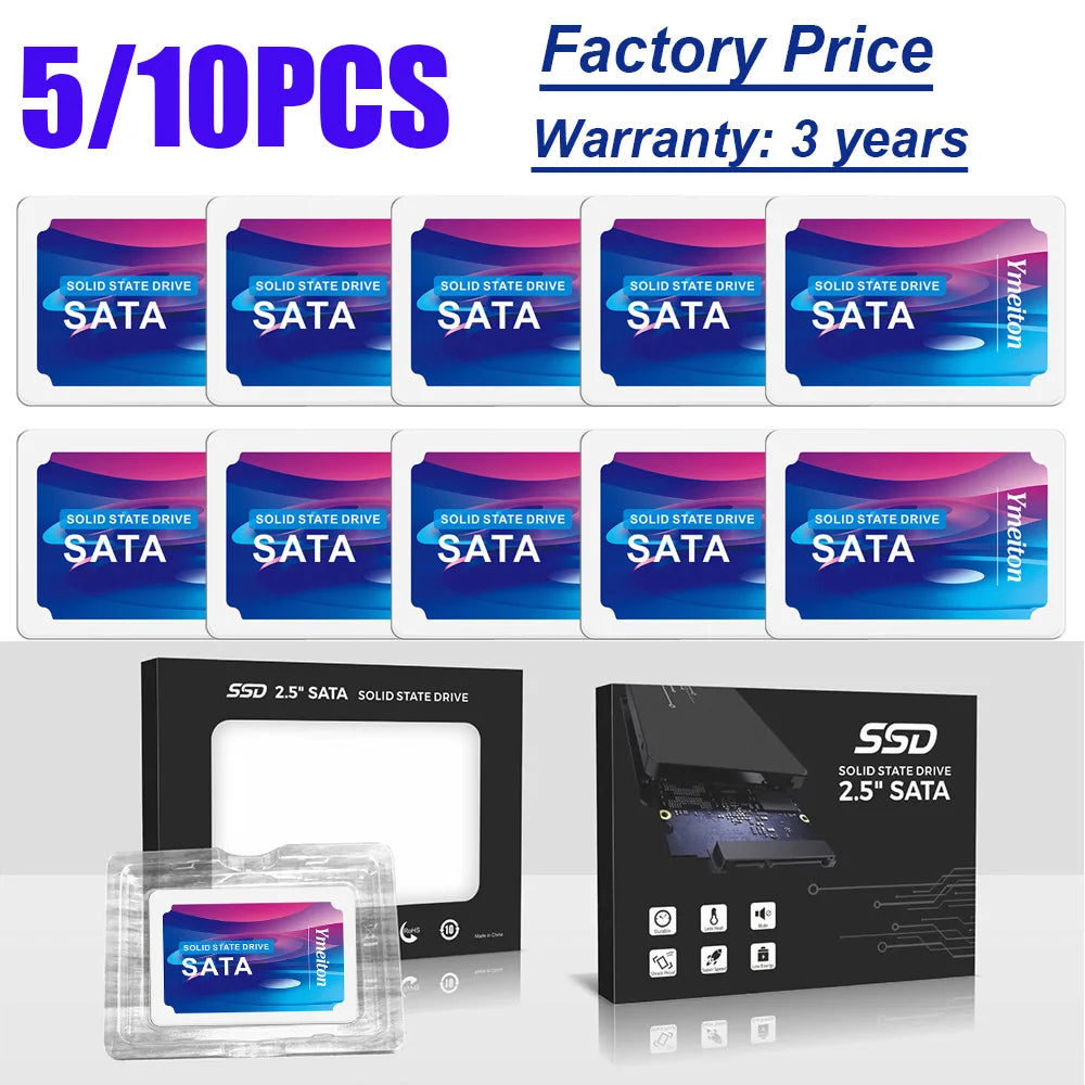 Ceamere 2.5" SATA III SSD 64GB–512GB Internal Drive 5/10 Pack Internal SSD Drive PRIMED 128GB-5PCS