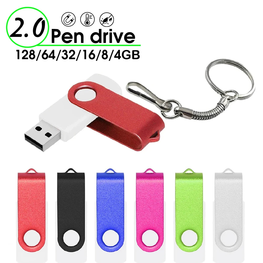 JASTER Colorful Rotatable Metal USB Flash Drive 4GB–128GB USB Flash Drive PRIMED