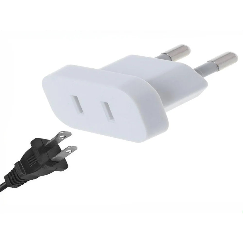 US to EU Travel Plug Adapter | 2-Pin AC Socket Converter Travel Plug Adapter PRIMED