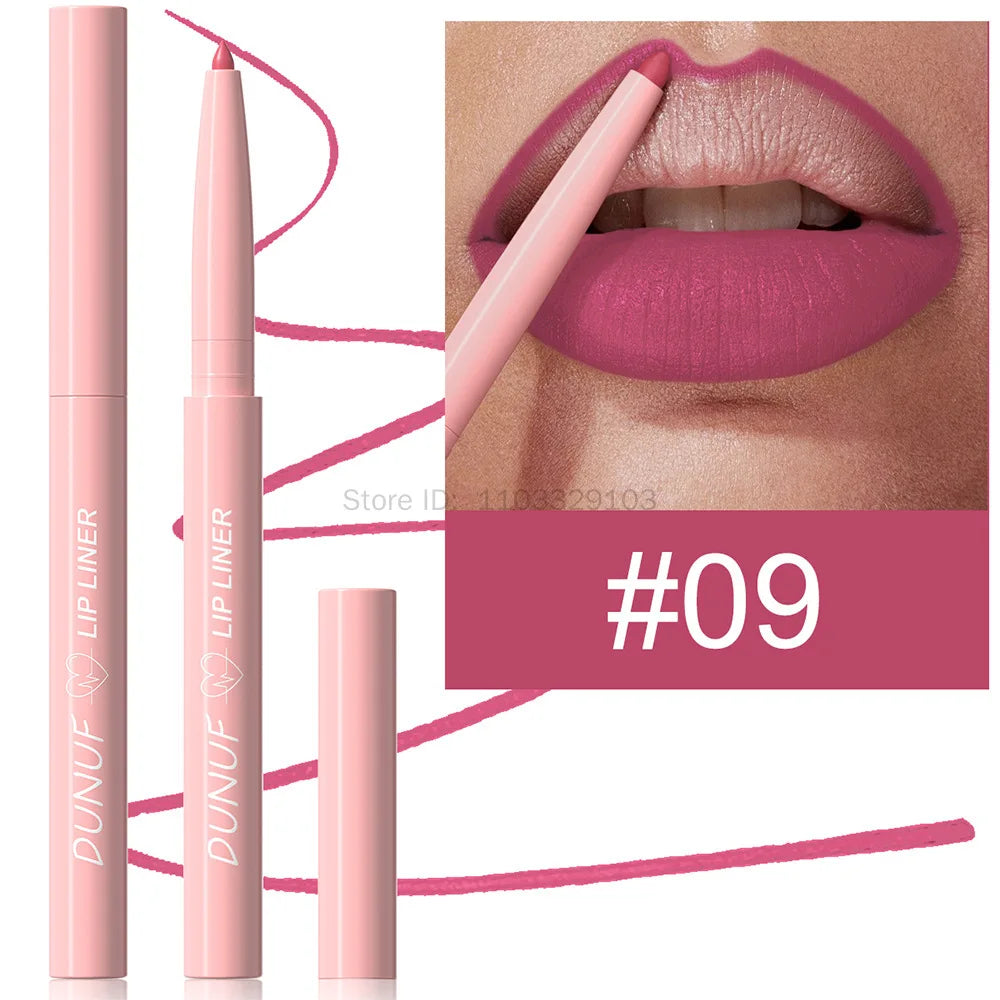 Waterproof Matte Lip Liner Pencil – 12 Colors Long-Lasting