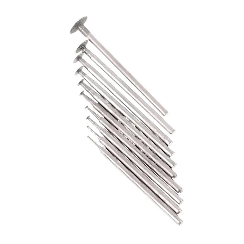 10-Pc Diamond Grinding Bits Set – 2.35mm Shank Rotary Tool
