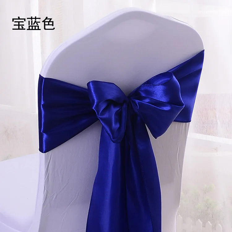 10 Pcs Satin Chair Sashes – Wedding & Banquet Bow Decor