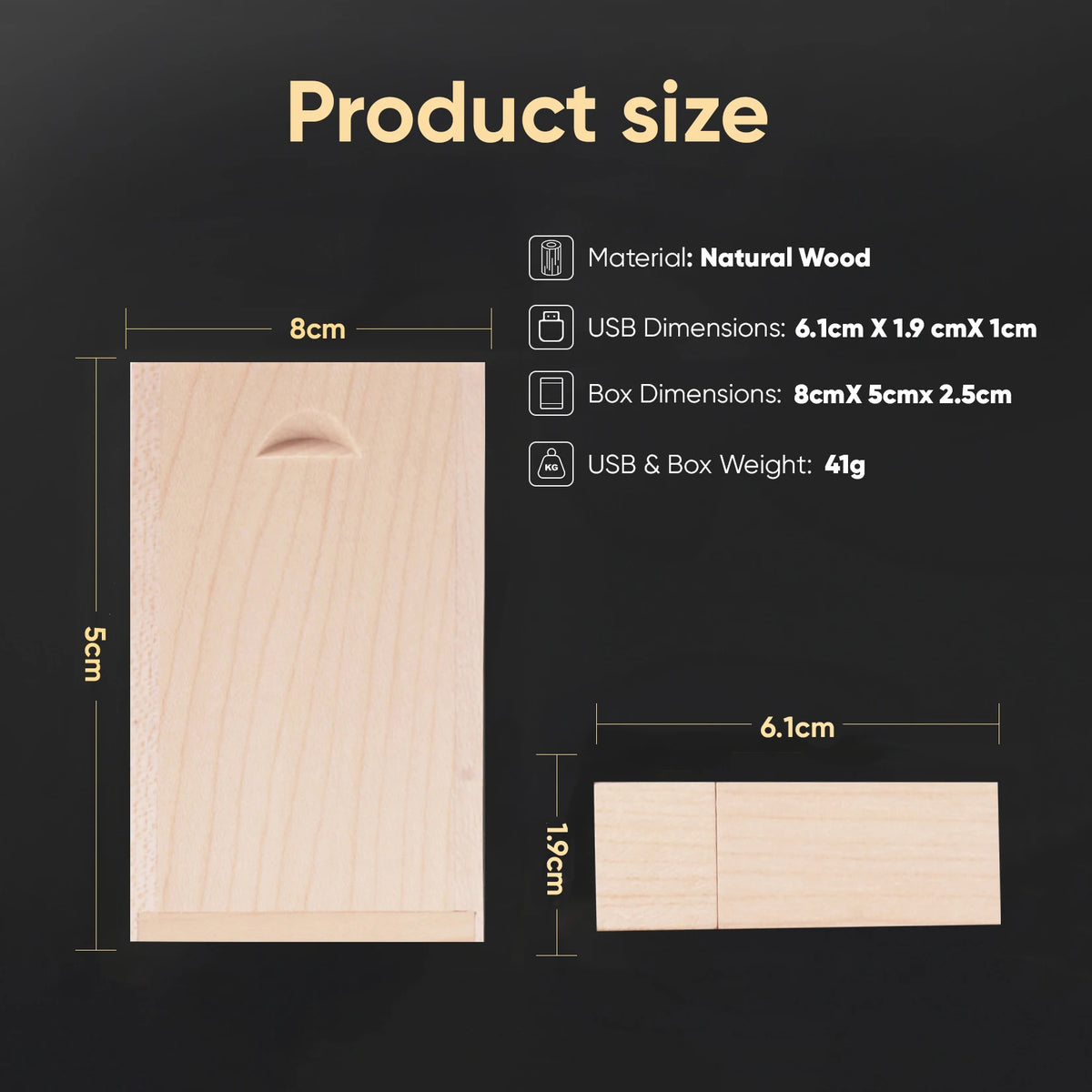 Wooden USB Flash Drive with Gift Box – Custom Logo 8–64GB
