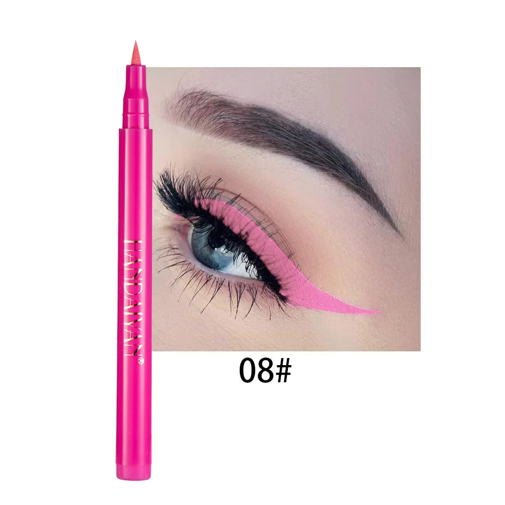 Handaiyan Matte Liquid Eyeliner – Waterproof, Quick-Dry, 12 Colors Liquid Eyeliner Pen PRIMED 08 1.6g