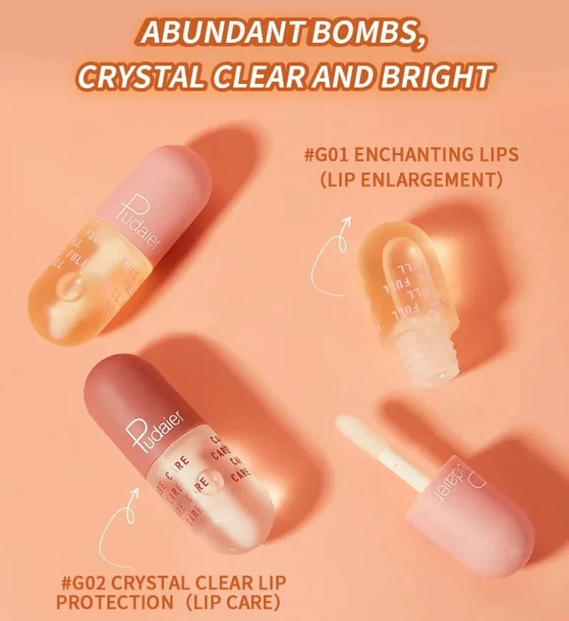 Mini Capsule Lip Balm & Plumping Oil Set – Jelly Lip Gloss Kit Lip Gloss Set PRIMED