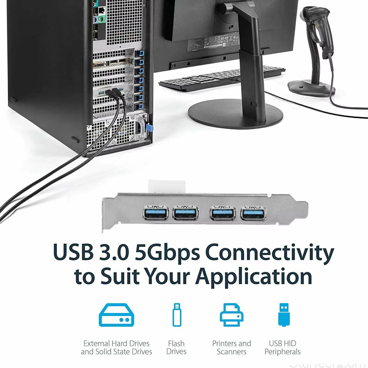 USB 3.0 PCIe Expansion Card – 4-Port 5Gbps PCI Express Adapter