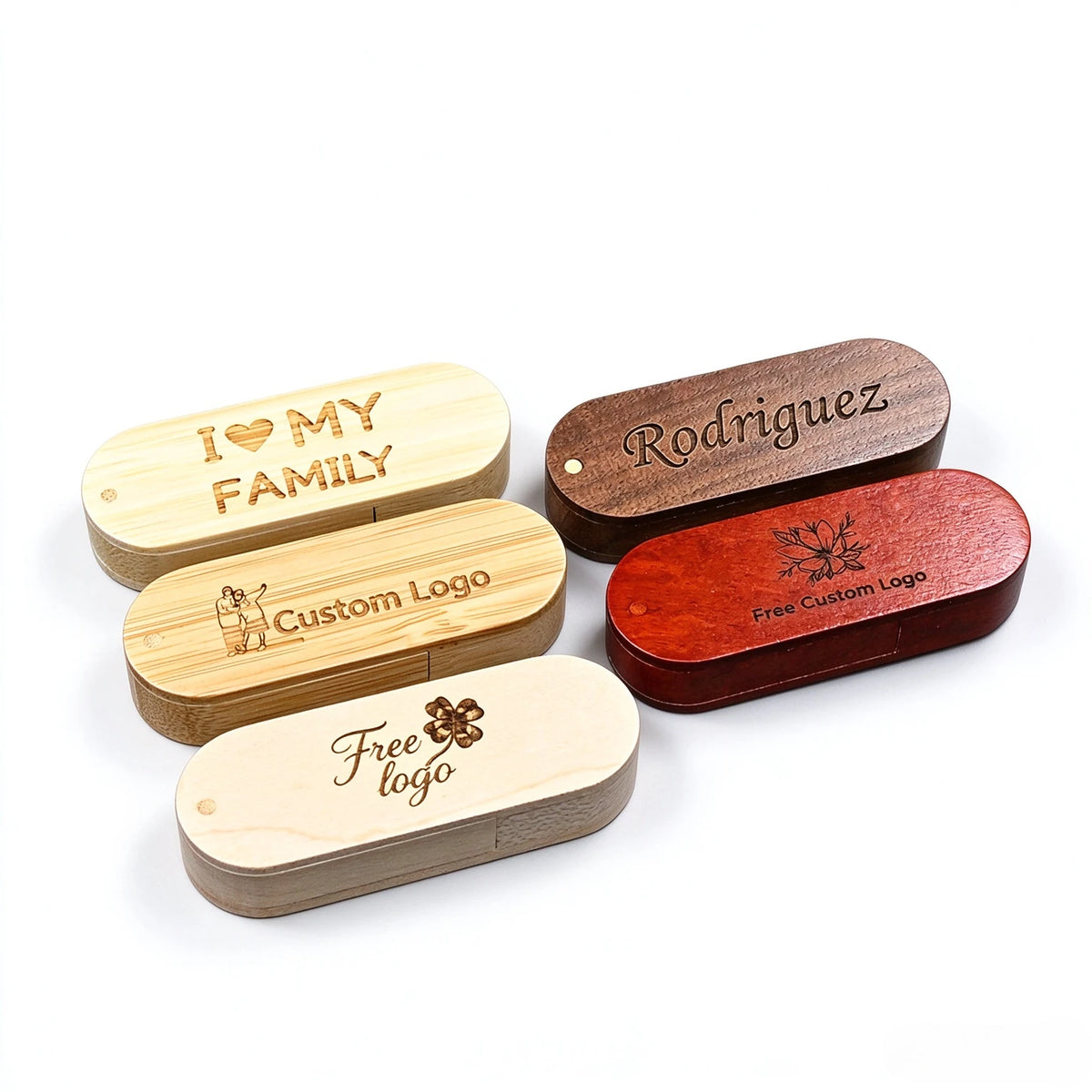 10-Pack Wooden USB Flash Drive 32/64/128GB Free Custom Logo USB Flash Drive PRIMED