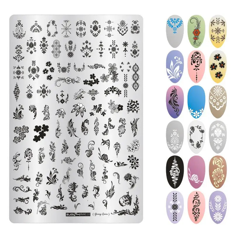 Plus Size Nail Stamping Plates – Multi-Image Stainless Steel Nail Stamping Plate PRIMED