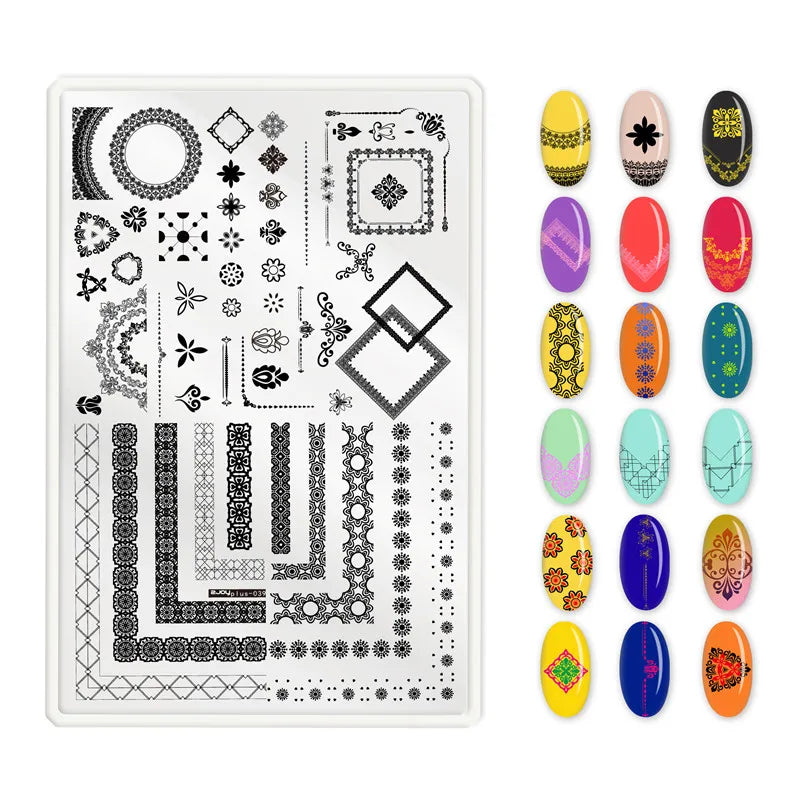 Plus Size Nail Stamping Plates – Multi-Image Stainless Steel