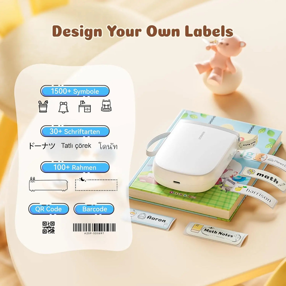 Niimbot D11H D110M Bluetooth Thermal Label Maker – 300dpi Thermal Label Maker PRIMED