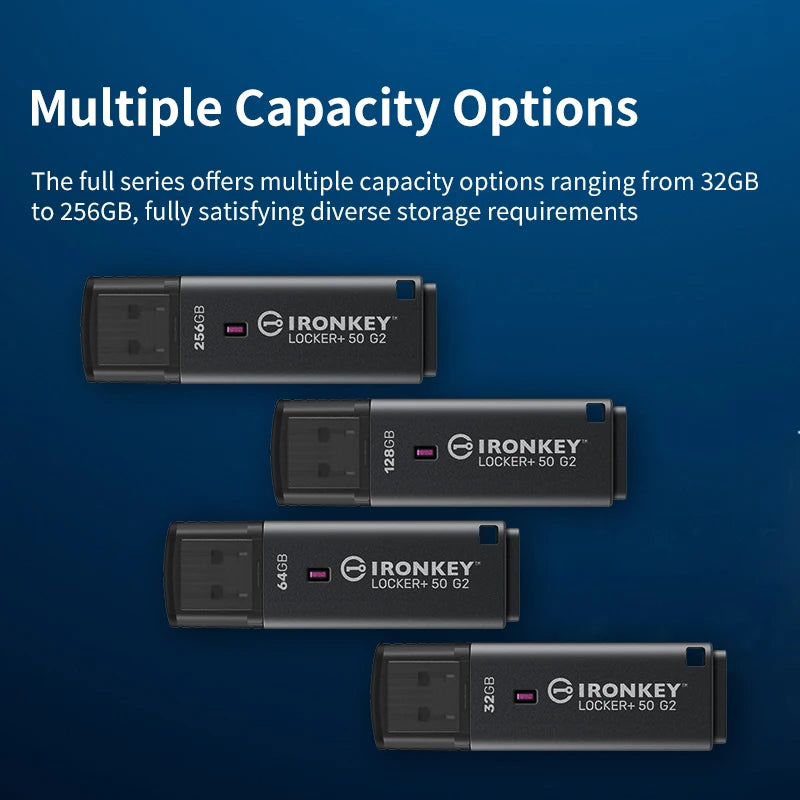 Kingston IronKey Locker+ 50 G2 AES 256-bit Encrypted USB Drive Encrypted USB Drive PRIMED