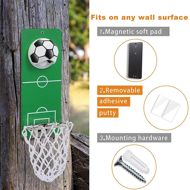Magnetic Soccer Wall Bottle Opener with Cap Catcher | LMETJMA Wall Bottle Opener PRIMED