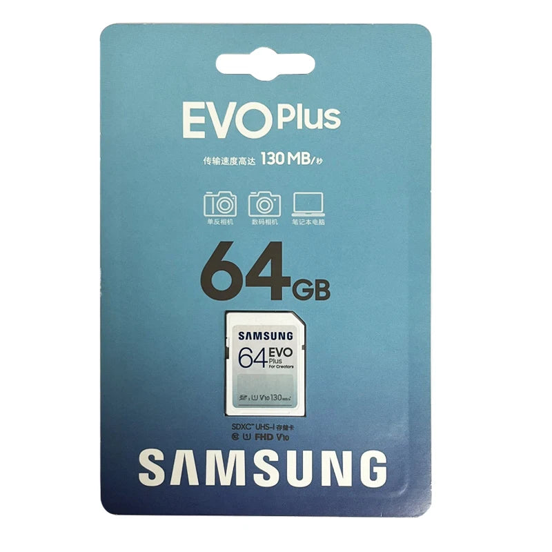 Samsung EVO Plus SD Card 32GB–256GB | Up to 130MB/s SD Memory Card PRIMED