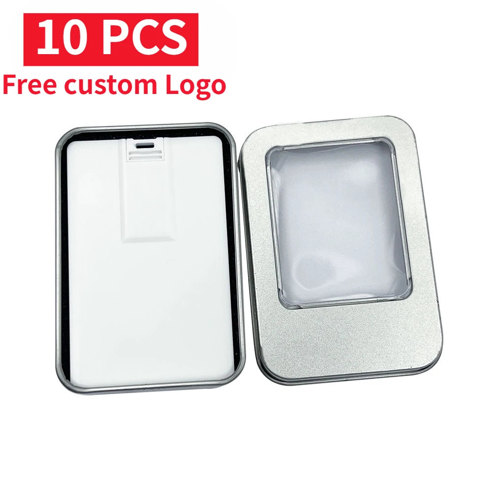 Custom Logo Credit Card USB Flash Drive 4–32GB | Bulk 10/50/100 USB Flash Drive PRIMED 16 GB 10metal-box