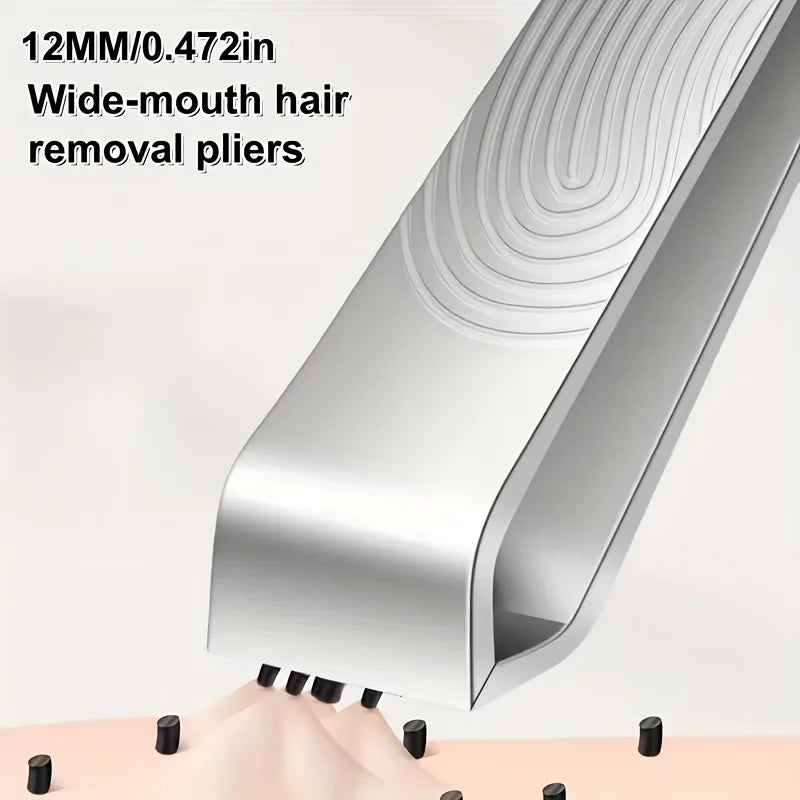 Wide-Jaw Stainless Steel Precision Tweezers – Eyebrow & Beard