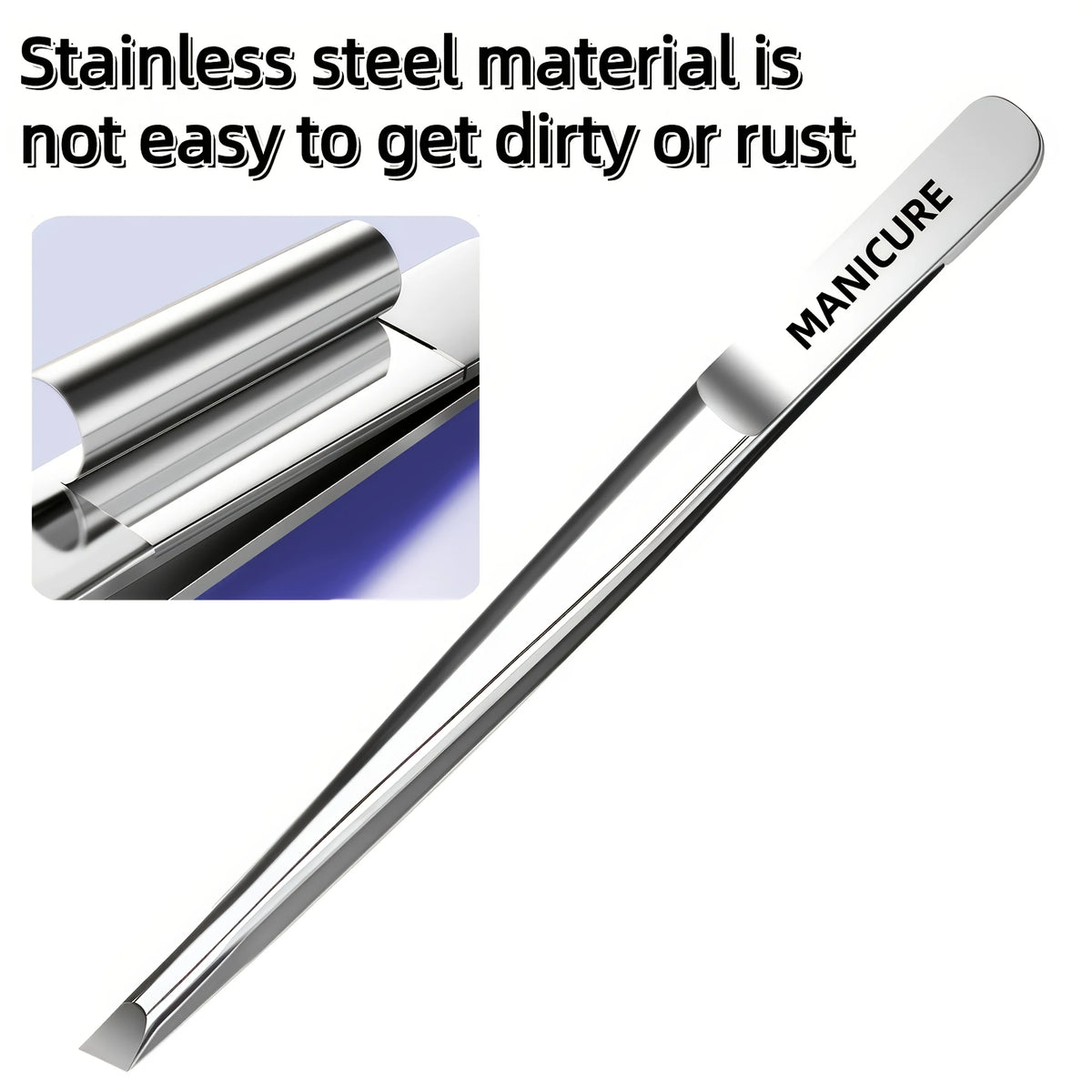 Stainless Steel Slant Tip Tweezers – Eyebrow & Facial Hair