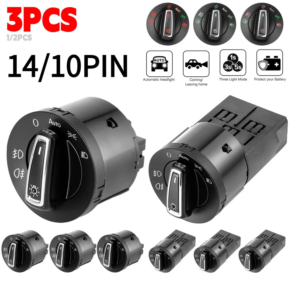 VW Golf MK5 MK6 & Jetta Headlight Control Switch | Light Sensor Headlight Control Switch PRIMED