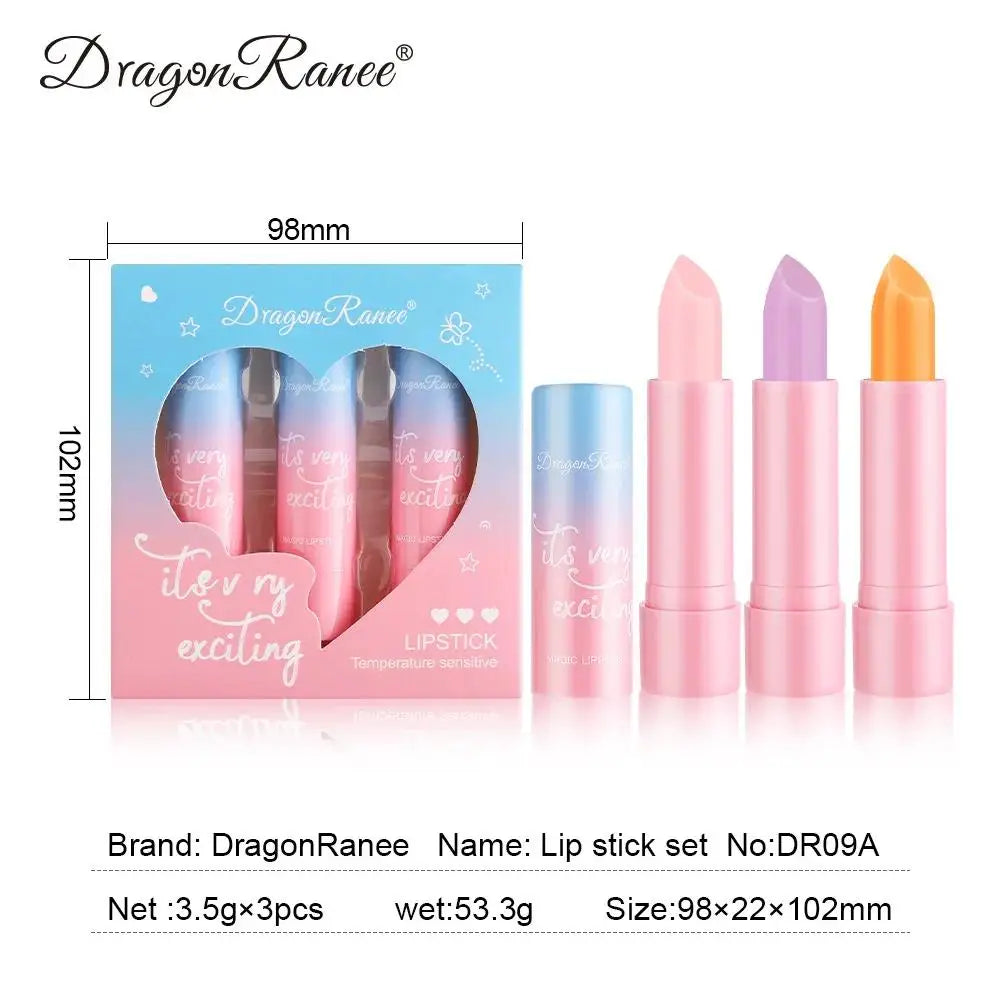 Dragon Ranee 3-Piece Moisturizing Color-Change Lipstick Set Lipstick Set PRIMED