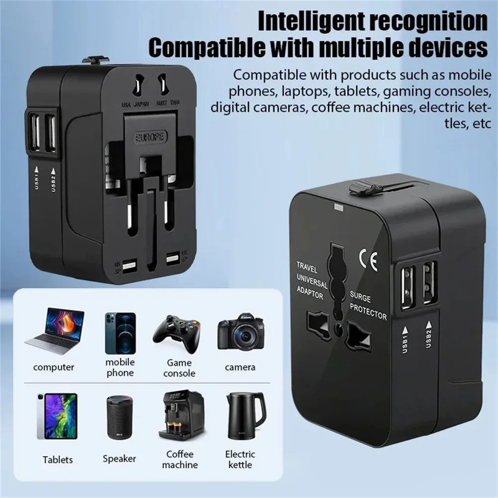 Universal Travel Adapter PD20W QC18W USB-C | US EU UK AU Travel Power Adapter PRIMED