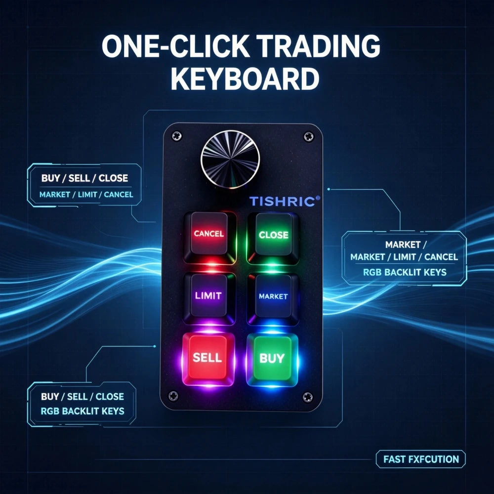 TISHRIC RGB Macro Keypad 6 Keys 1 Knob – Mechanical Mini Keyboard Macro Mechanical Keypad PRIMED